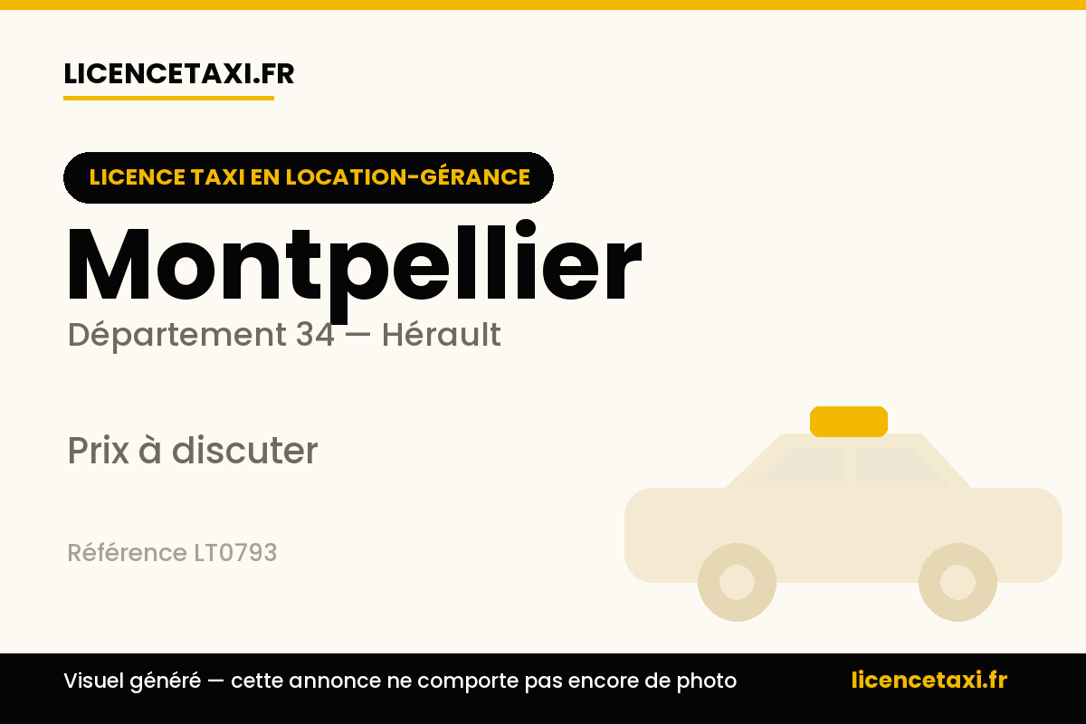 Licence Taxi, secteur Montpellier et les environs