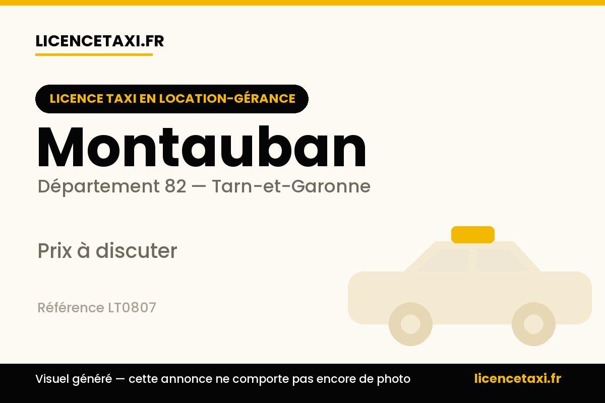 Licence Taxi.VPAM.vehicule.secteur