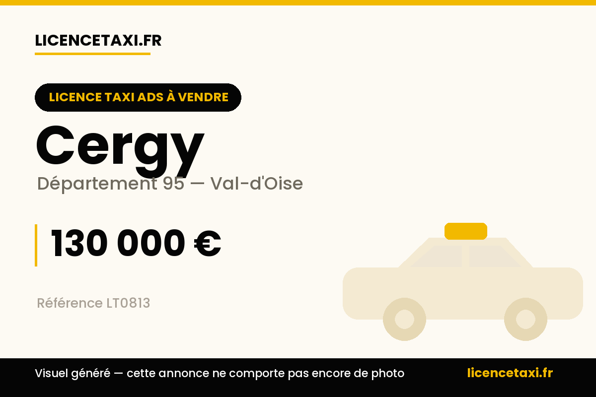 Licence TAXI ADS agglomération Cergy-Pontoise